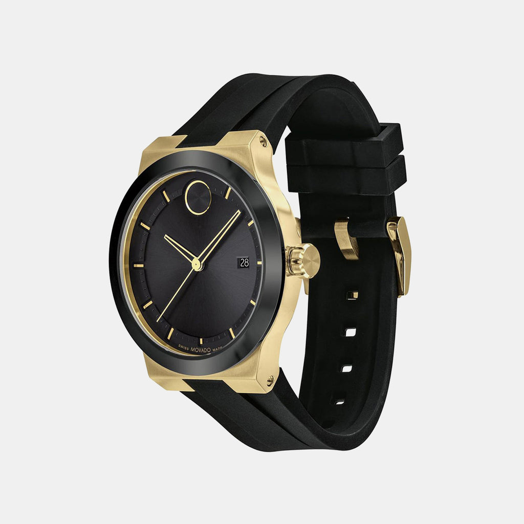 Bold Fusion Men Quartz Black Dial Analog Silicone Watch 3600850