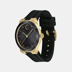 Bold Fusion Men Quartz Black Dial Analog Silicone Watch 3600850