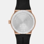 Bold Fusion Men Quartz Black Dial Analog Silicone Watch 3600851
