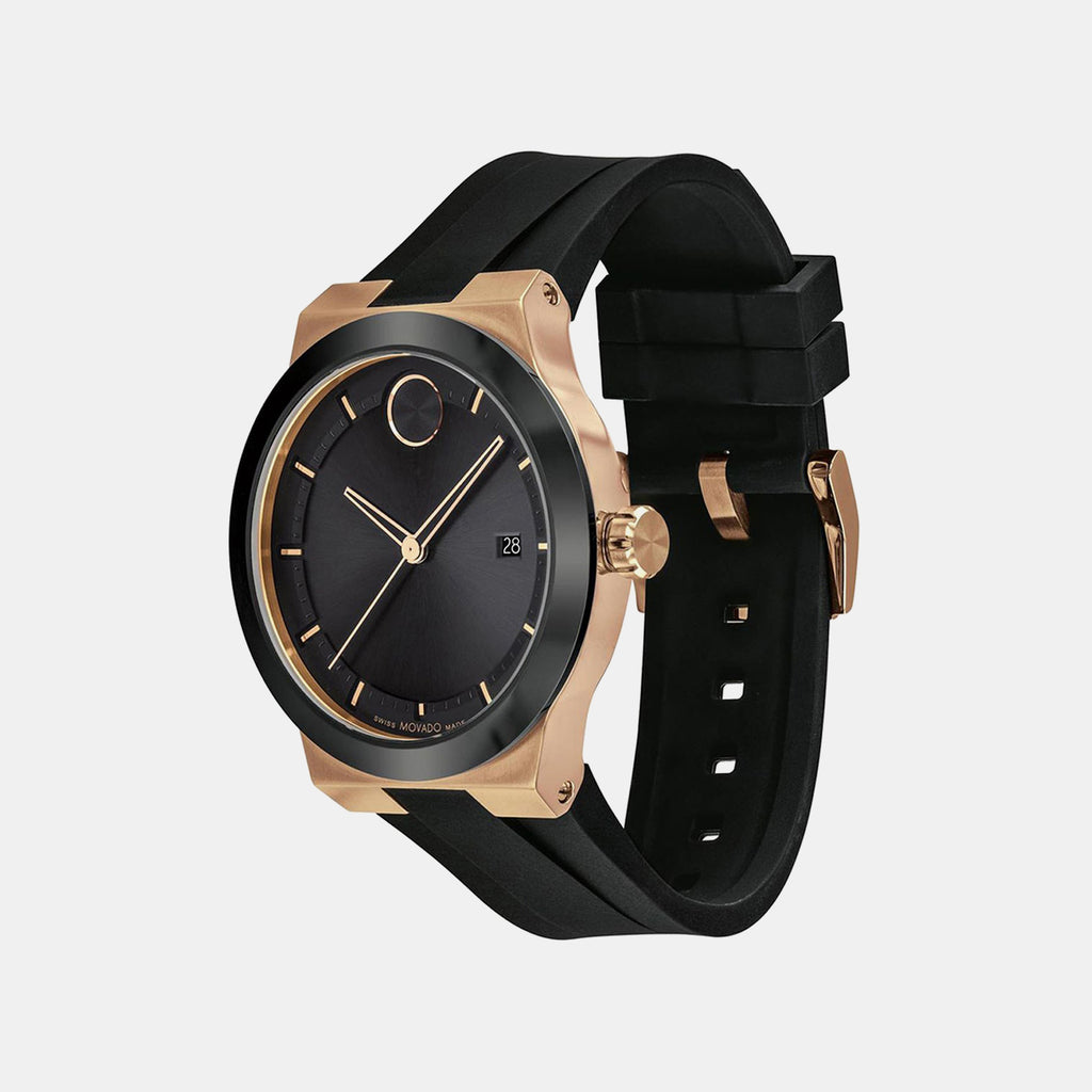 Bold Fusion Men Quartz Black Dial Analog Silicone Watch 3600851