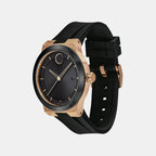 Bold Fusion Men Quartz Black Dial Analog Silicone Watch 3600851