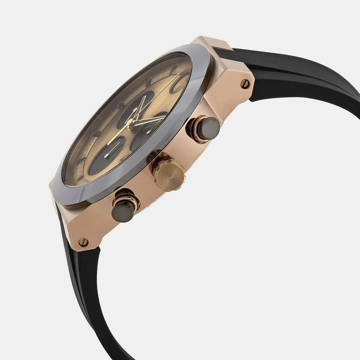 Bold Fusion Men Quartz Rose Gold Dial Chronograph Stainless Steel Watch 3600854