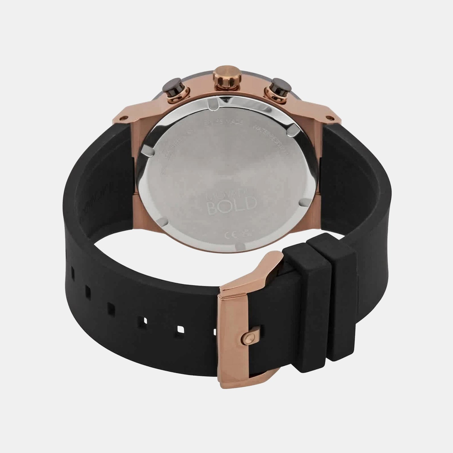 Bold Fusion Men Quartz Rose Gold Dial Chronograph Silicone Watch 3600854