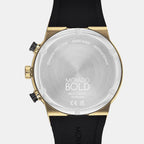 Bold Fusion Men Quartz Black Dial Chronograph Silicone Watch 3600855
