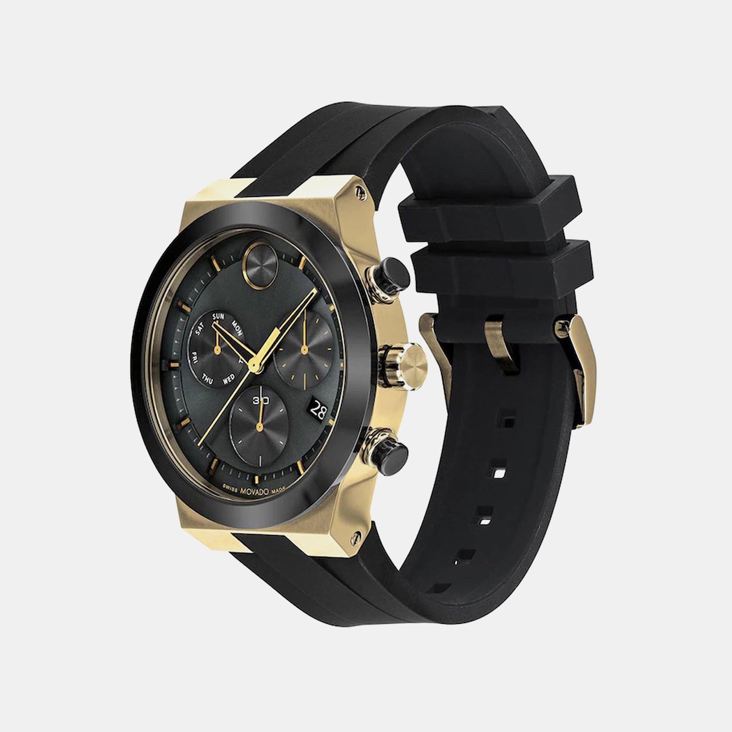 Bold Fusion Men Quartz Black Dial Chronograph Silicone Watch 3600855