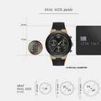 Bold Fusion Men Quartz Black Dial Chronograph Silicone Watch 3600855