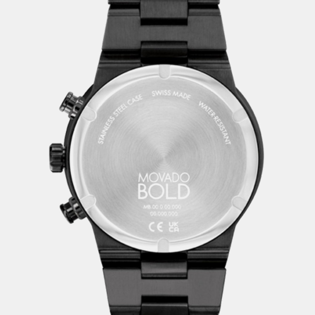 Bold Fusion Men Quartz Black Dial Chronograph Stainless Steel Watch 3600857