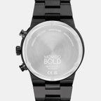 Bold Fusion Men Quartz Black Dial Chronograph Stainless Steel Watch 3600857