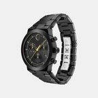 Bold Fusion Men Quartz Black Dial Chronograph Stainless Steel Watch 3600857