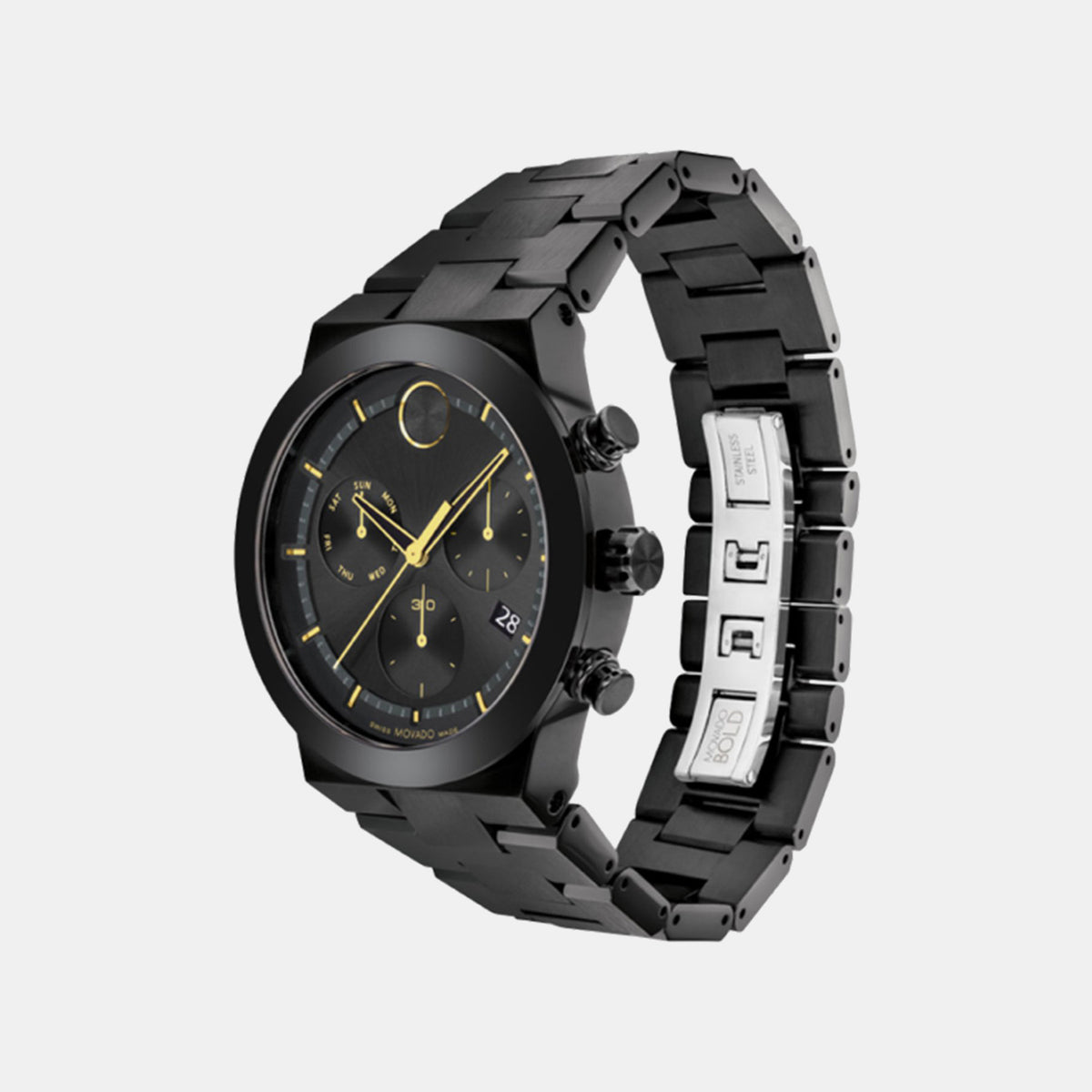 Bold Fusion Men Quartz Black Dial Chronograph Ceramic Watch 3600857