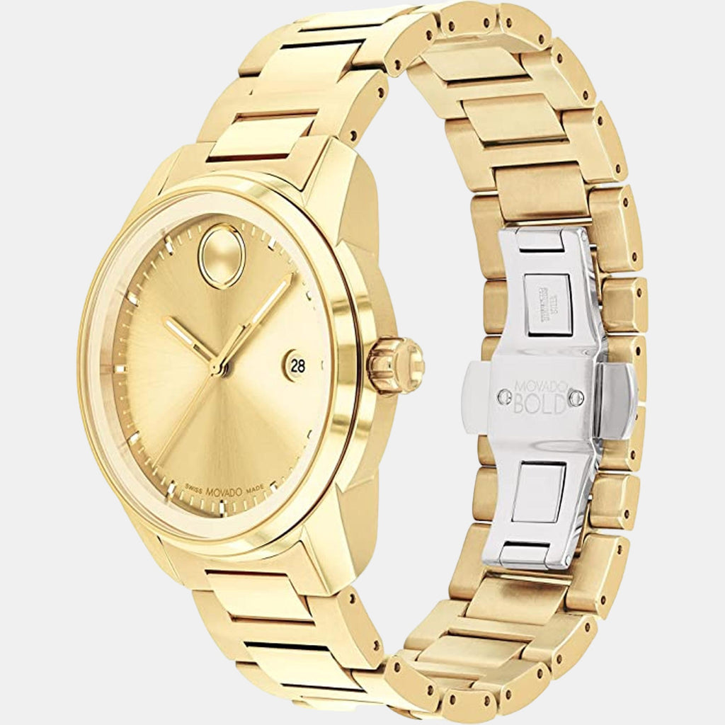 Bold Women Quartz Gold Dial Analog Stainless Steel Watch 3600861