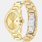 Bold Women Quartz Gold Dial Analog Stainless Steel Watch 3600861
