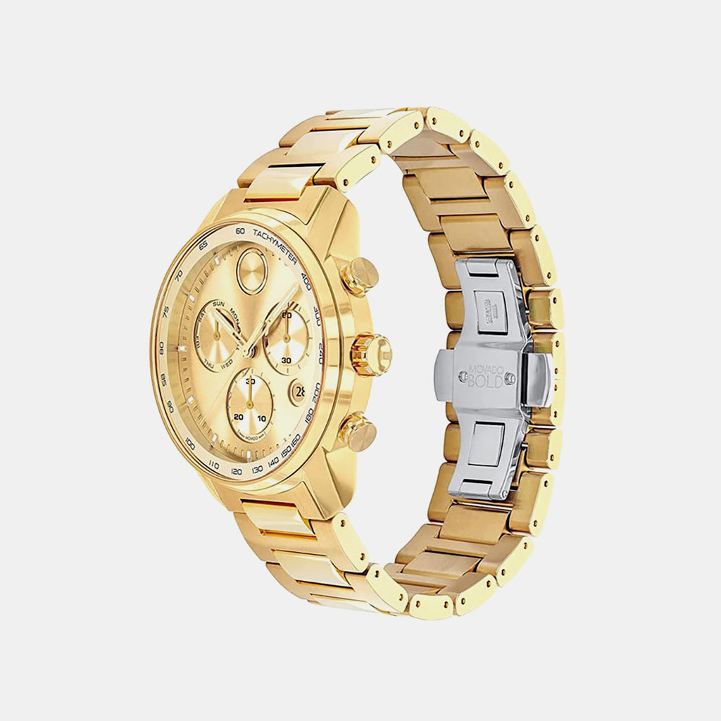 Bold Verso Men Quartz Gold Dial Chronograph Stainless Steel Watch 3600866