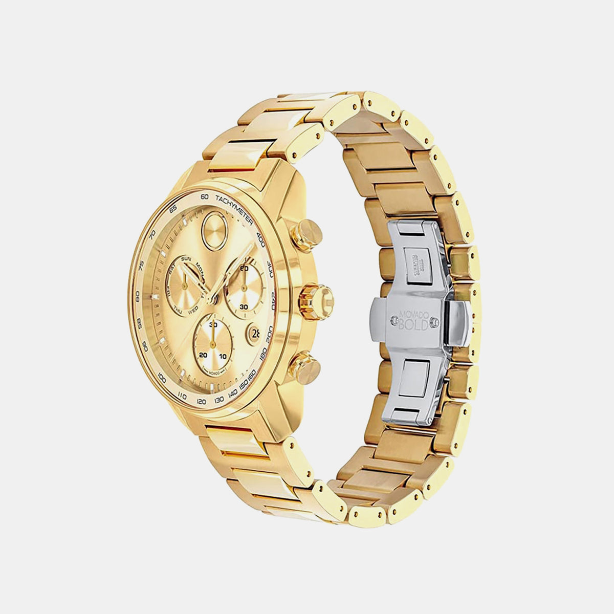 Bold Verso Men Quartz Gold Dial Chronograph Stainless Steel Watch 3600866