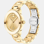 Bold Women Quartz Gold Dial Analog Stainless Steel Watch 3600871