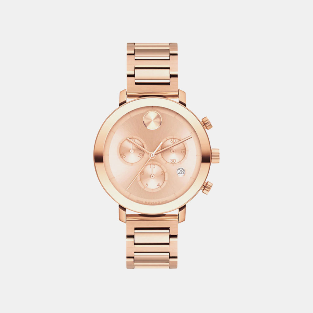 Bold Women Quartz Pink Dial Chronograph Stainless Steel Watch 3600886