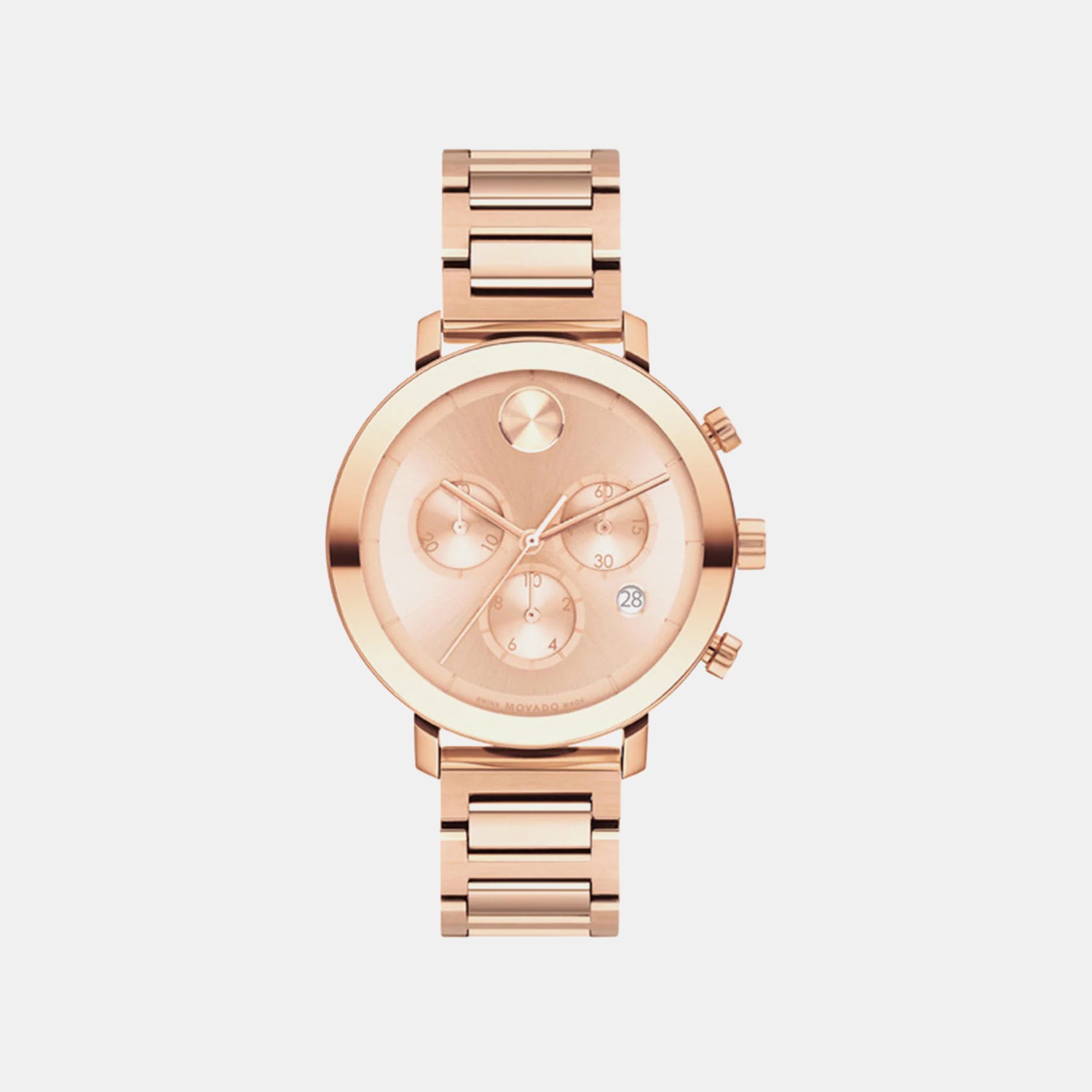 Bold Women Quartz Pink Dial Chronograph Stainless Steel Watch 3600886