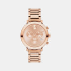 Bold Women Quartz Rose Gold Dial Chronograph Stainless Steel Watch 3600886