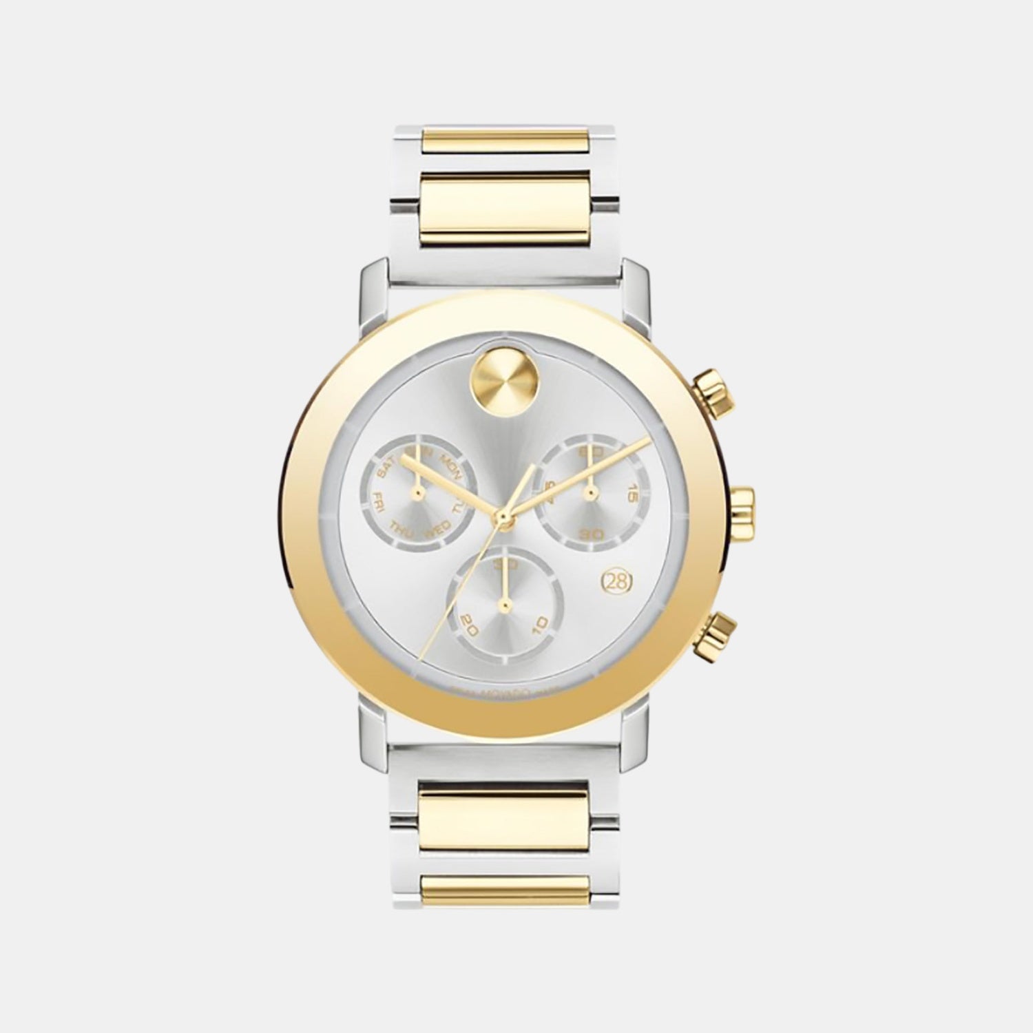 Bold Men Quartz Silver Dial Chronograph Stainless Steel Watch 3600888