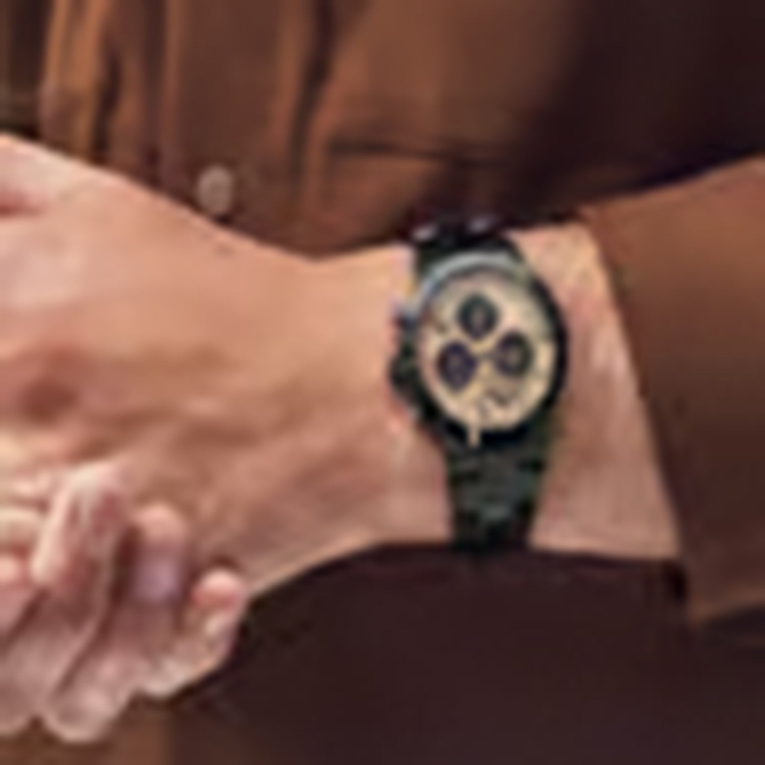 Bold Fusion Men Quartz Brown Dial Chronograph Stainless Steel Watch 3600897