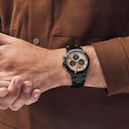 Bold Fusion Men Quartz Bronze Dial Chronograph Stainless Steel Watch 3600897