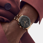 Bold Men Quartz Black Dial Chronograph Stainless Steel Watch 3600898