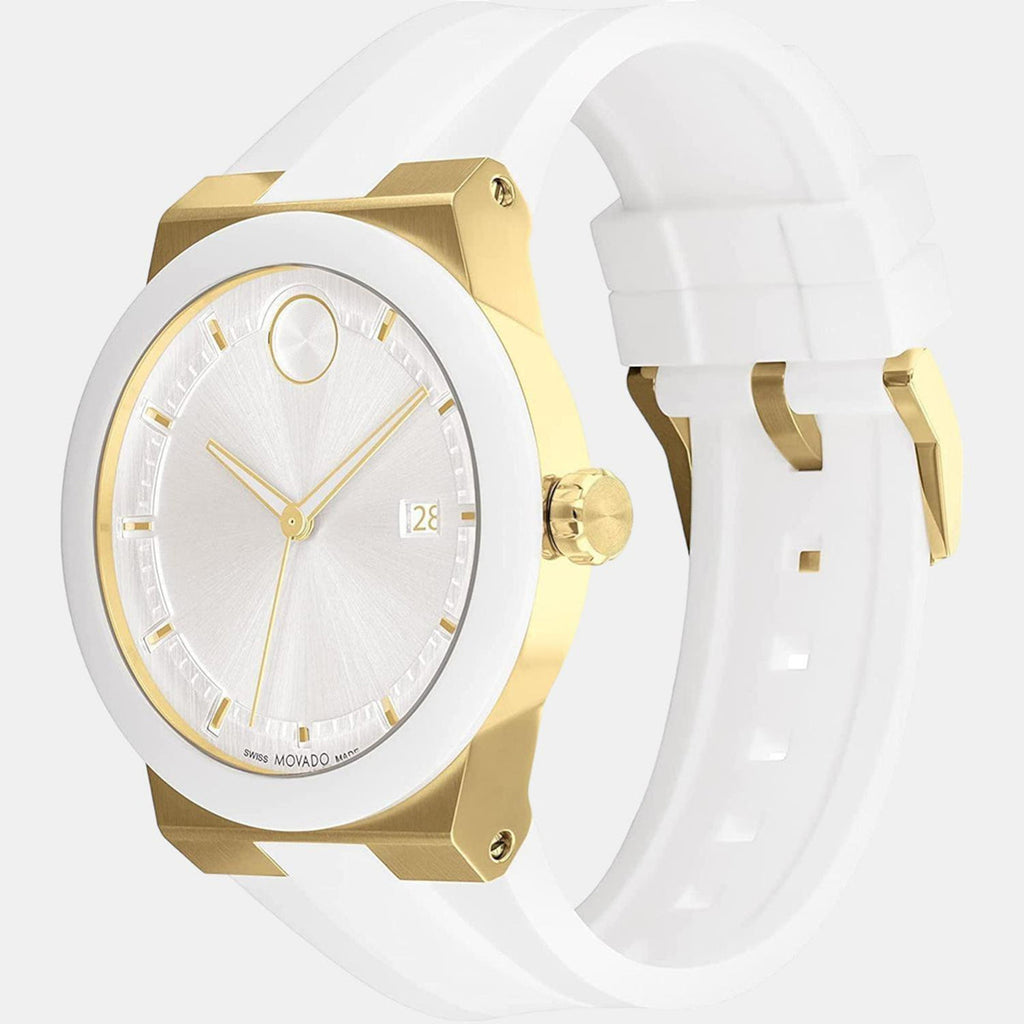 Bold Fusion Women Quartz White Dial Analog Silicone Watch 3600899