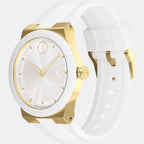 Bold Fusion Women Quartz White Dial Analog Silicone Watch 3600899