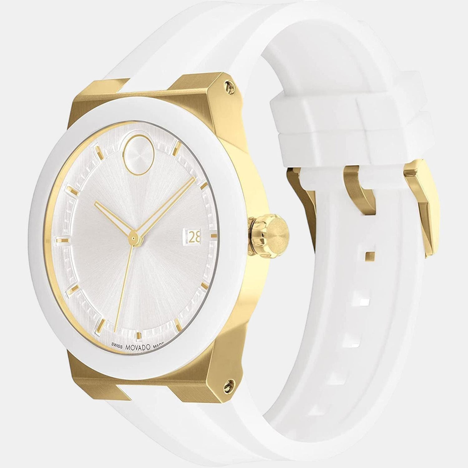 Bold Fusion Women Quartz White Dial Analog Silicone Watch 3600899