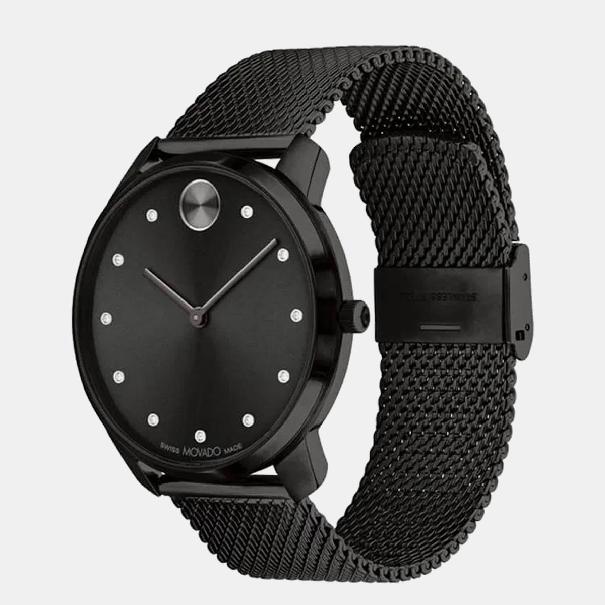 Bold Men Quartz Black Dial Analog Mesh Watch 3600904