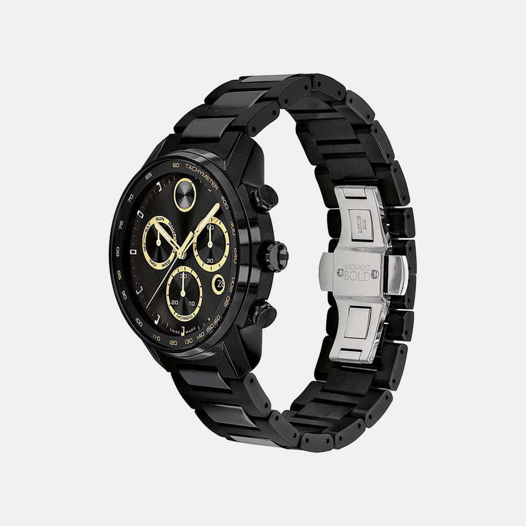Bold Verso Men Quartz Black Dial Chronograph Stainless Steel Watch 3600906