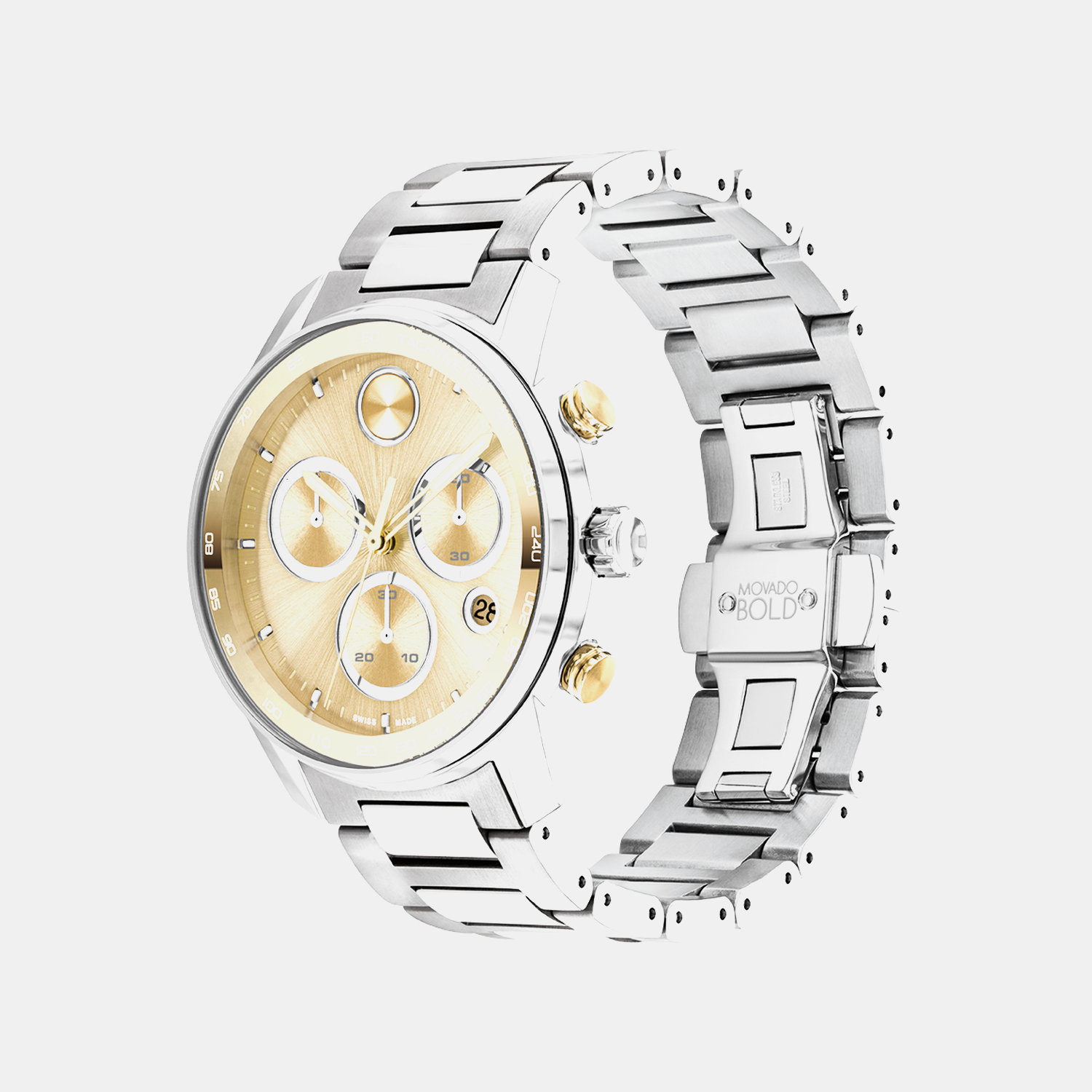Bold Verso Men Quartz Gold Dial Chronograph Stainless Steel Watch 3600907