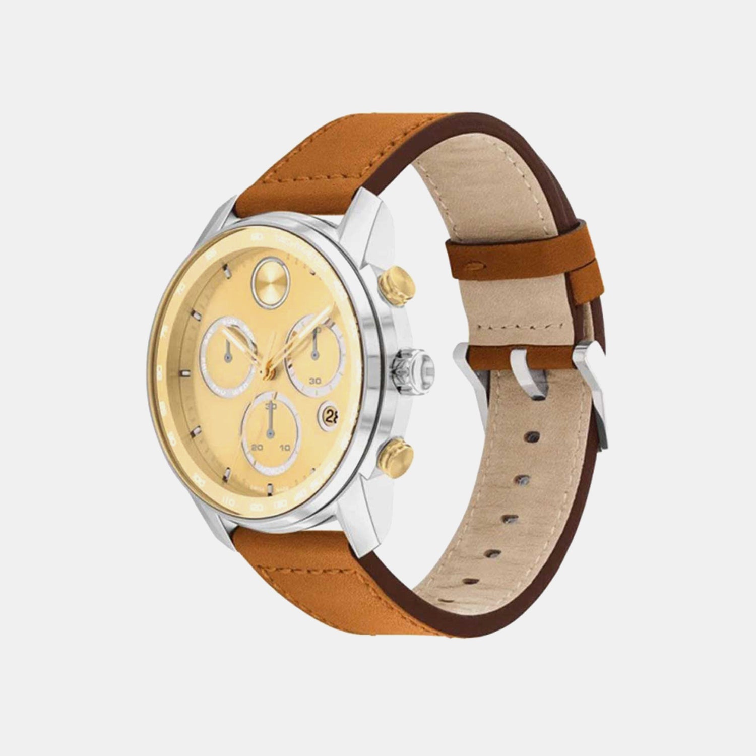 Bold Verso Men Quartz Gold Dial Chronograph Leather Watch 3600908