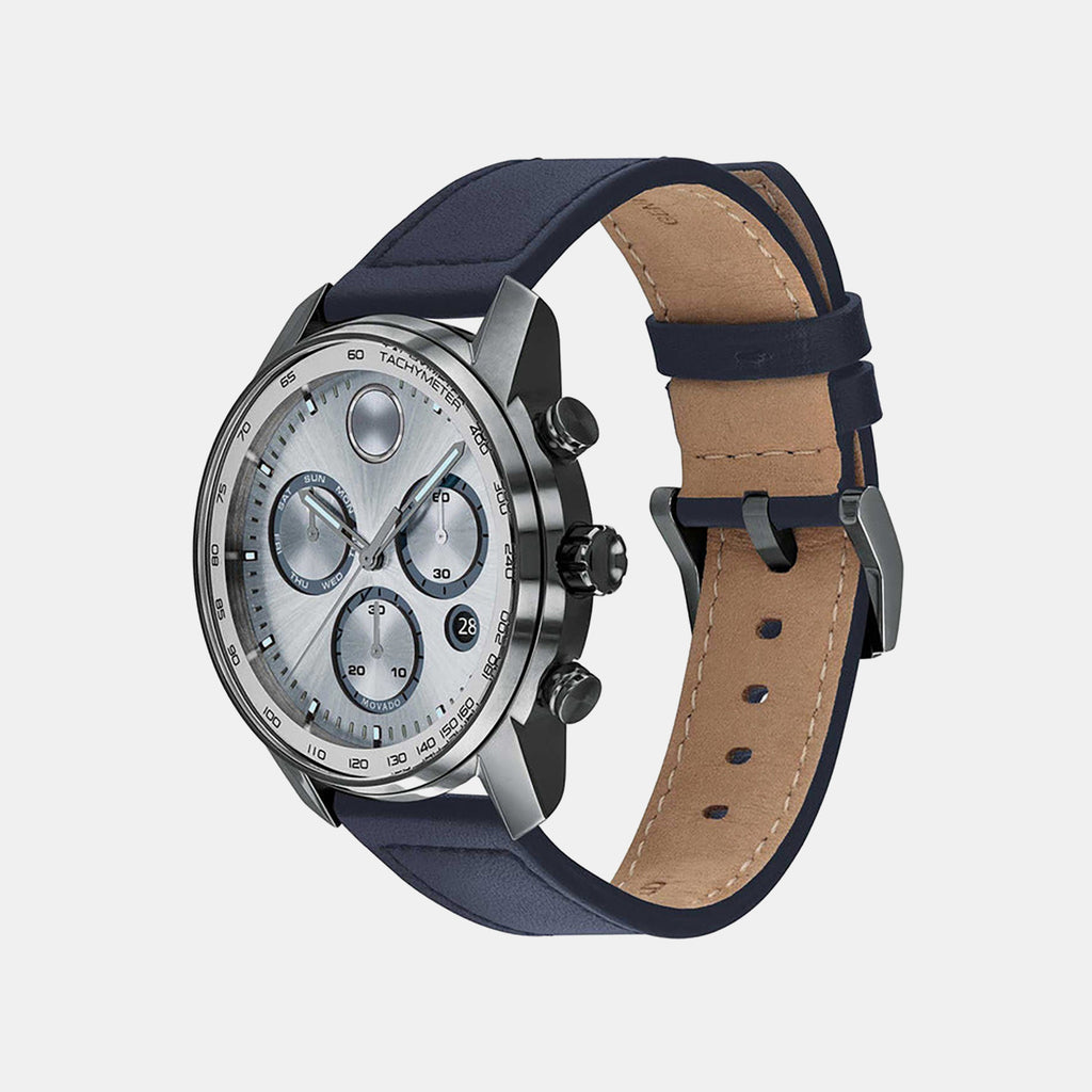 Bold Verso Men Quartz Grey Dial Chronograph Leather Watch 3600909