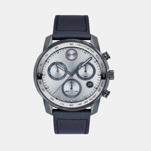 Bold Verso Men Quartz Grey Dial Chronograph Leather Watch 3600909