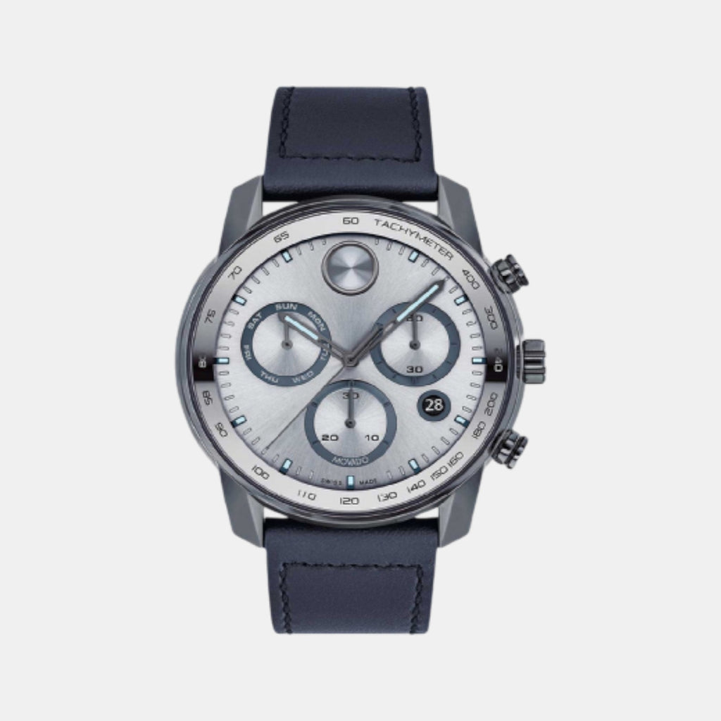 Bold Verso Men Quartz Grey Dial Chronograph Leather Watch 3600909