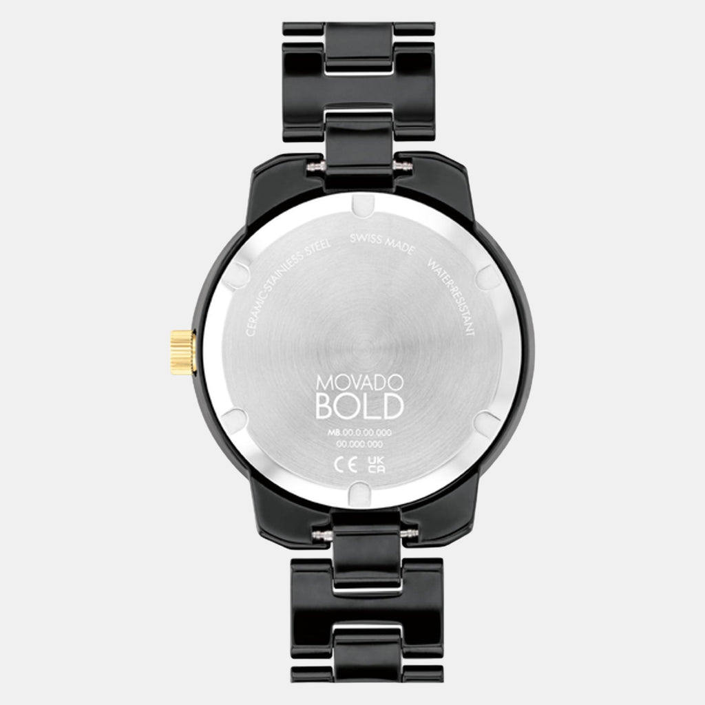 Bold Women Quartz Black Dial Analog Stainless Steel Watch 3600936