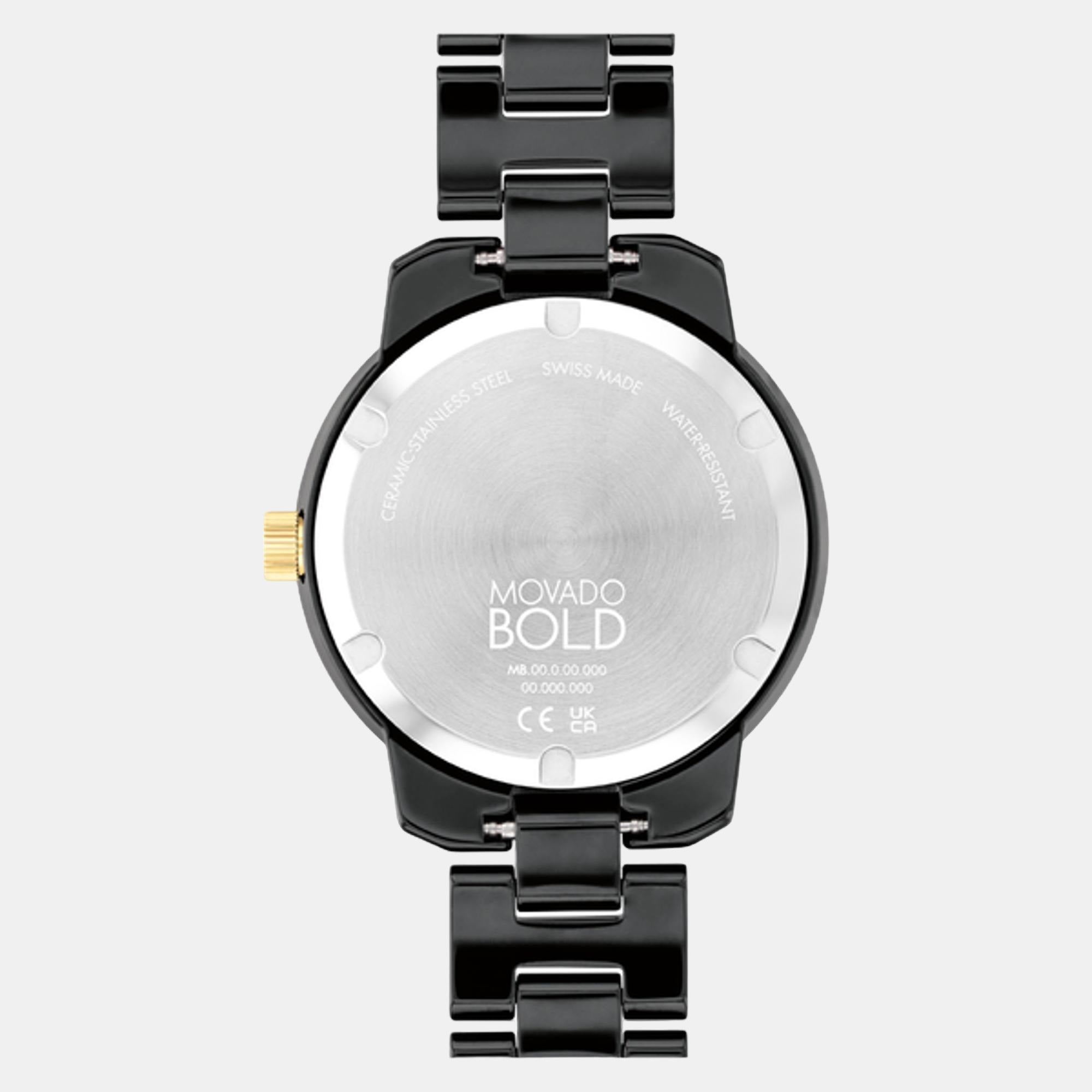 Bold Women Quartz Black Dial Analog Stainless Steel Watch 3600936