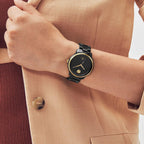 Bold Women Quartz Black Dial Analog Stainless Steel Watch 3600936