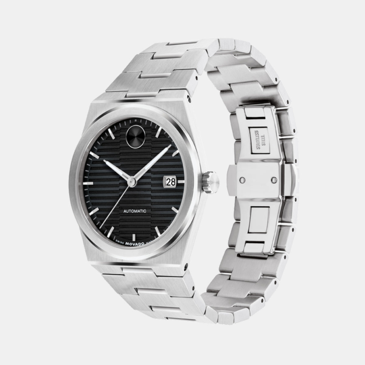 Bold Quest Men Automatic Black Dial Analog Stainless Steel Watch 3600941