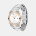 Bold Ceramic Women Quartz White Dial Analog Stainless Steel Watch 3600946