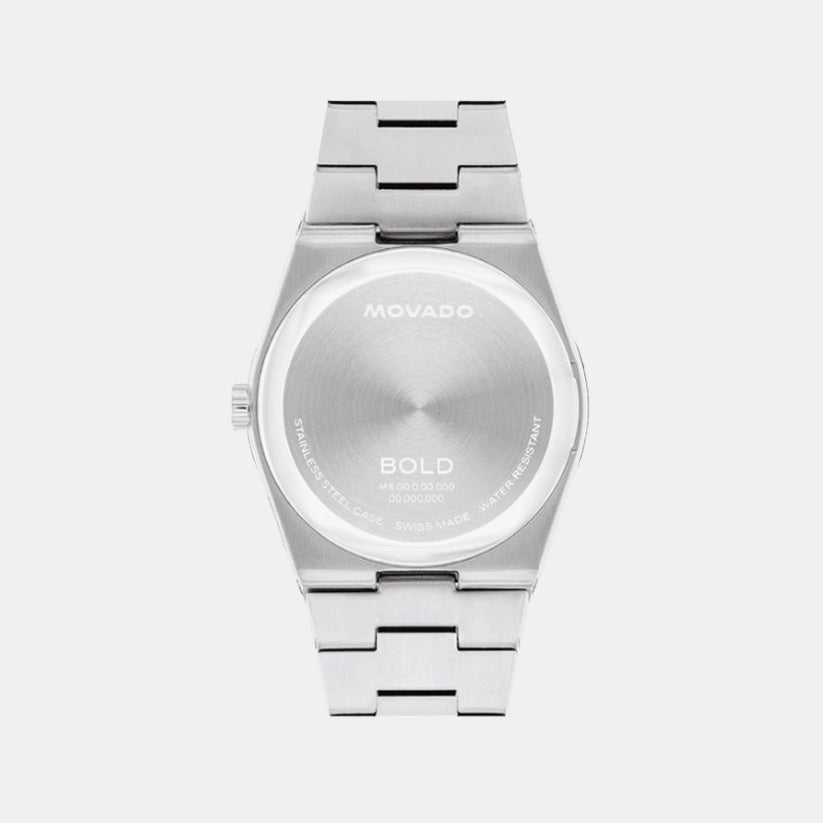 Bold Ceramic Women Quartz White Dial Analog Stainless Steel Watch 3600946