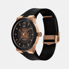 Bold Fusion Men Quartz Silver Dial Analog Rubber Watch 3600947