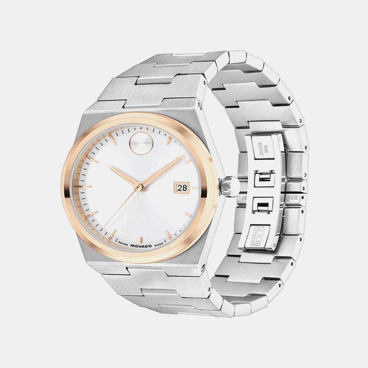 Bold Quest Men Quartz White Dial Analog Stainless Steel Watch 3600972