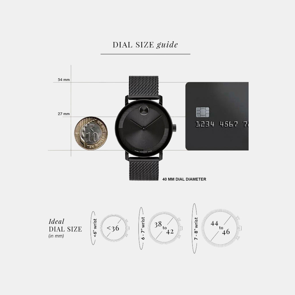 Bold Men Quartz Black Dial Analog Stainless Steel Watch 3601072