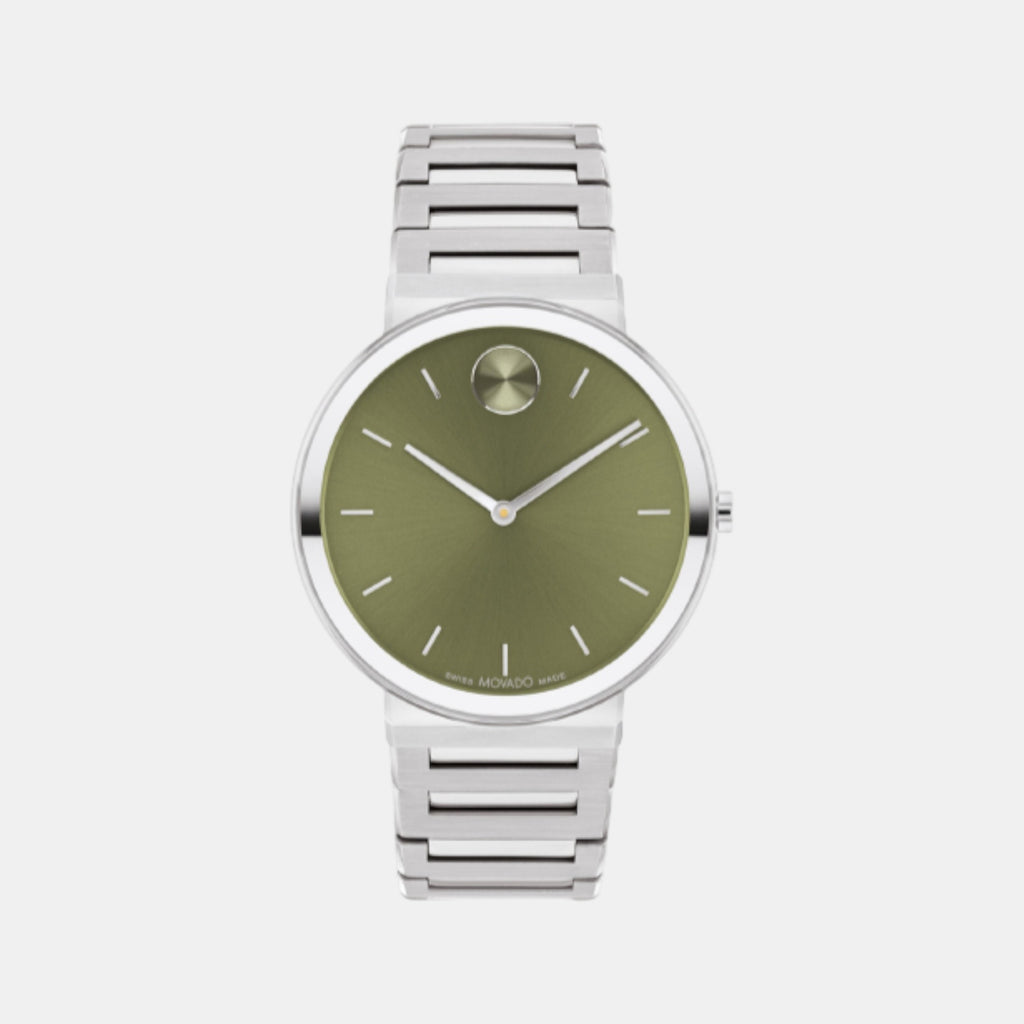 Bold Men Quartz Green Dial Analog Stainless Steel Watch 3601074