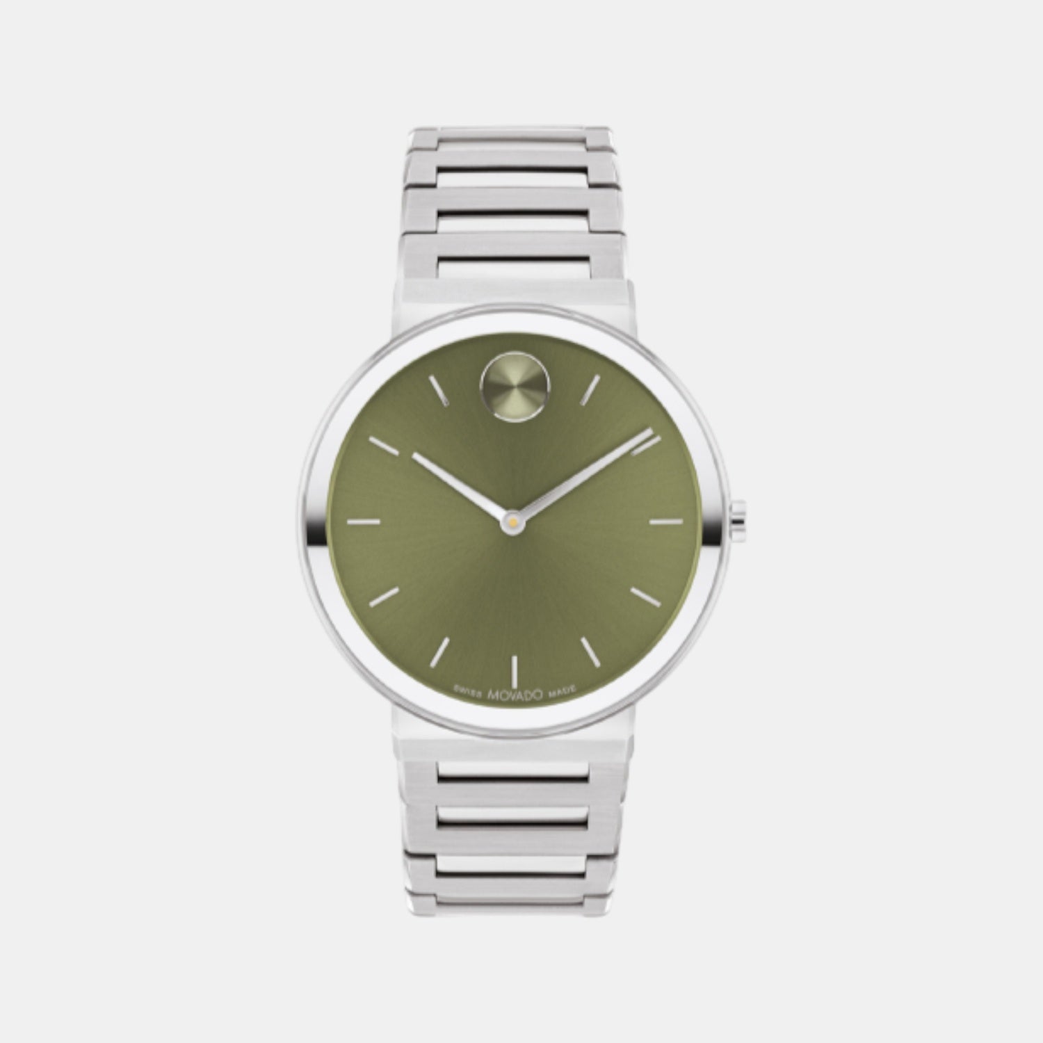 Bold Men Quartz Green Dial Analog Stainless Steel Watch 3601074