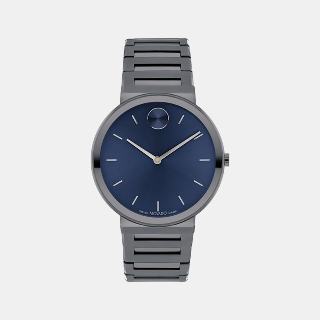 Bold Men Quartz Blue Dial Analog Stainless Steel Watch 3601076