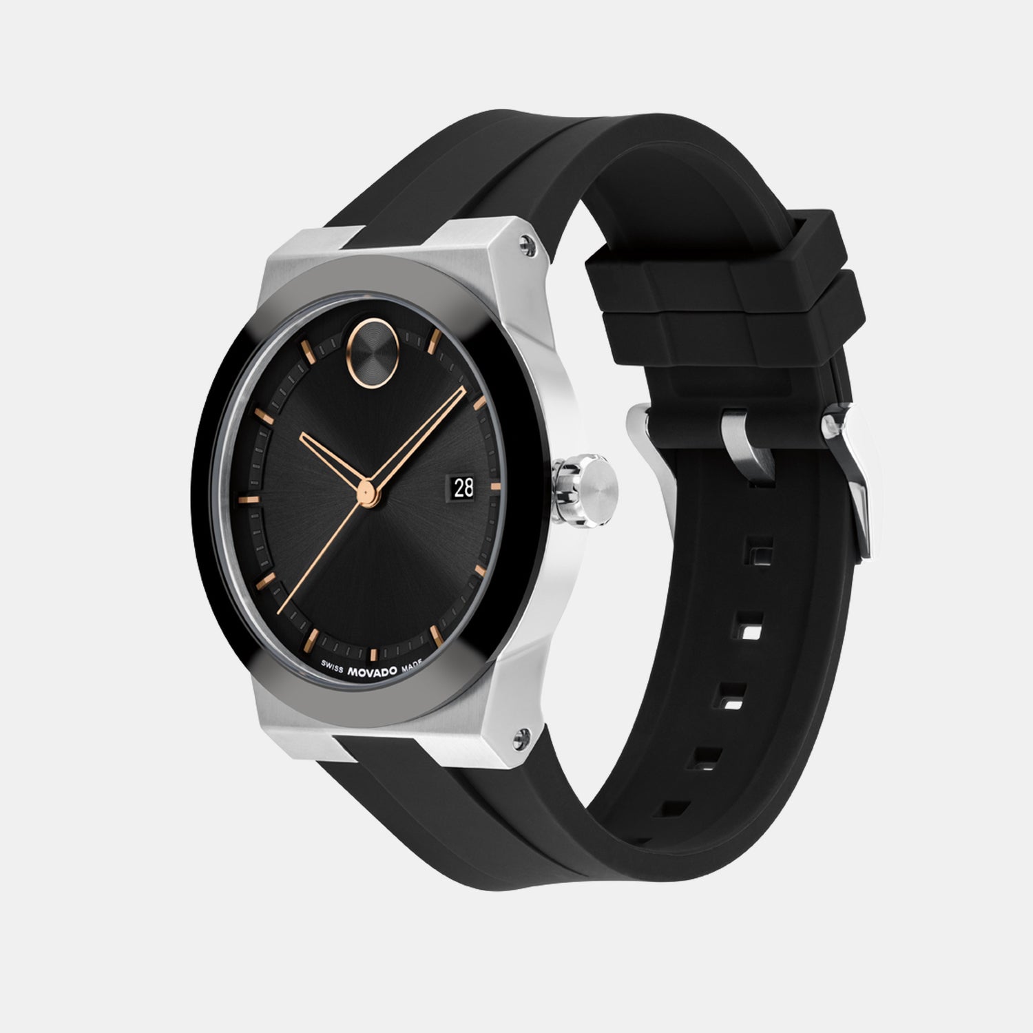 Bold Men Quartz Black Dial Analog Silicone Watch 3601079