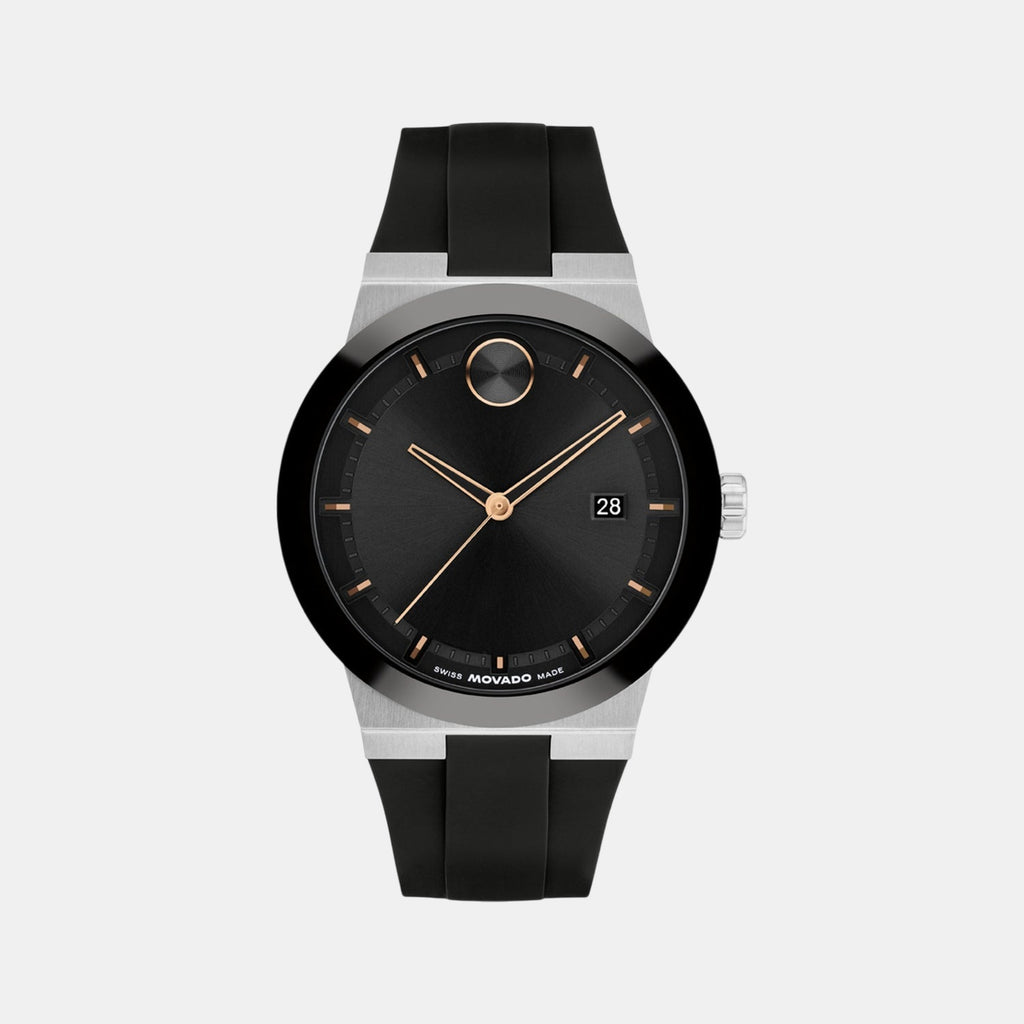 Bold Men Quartz Black Dial Analog Silicone Watch 3601079